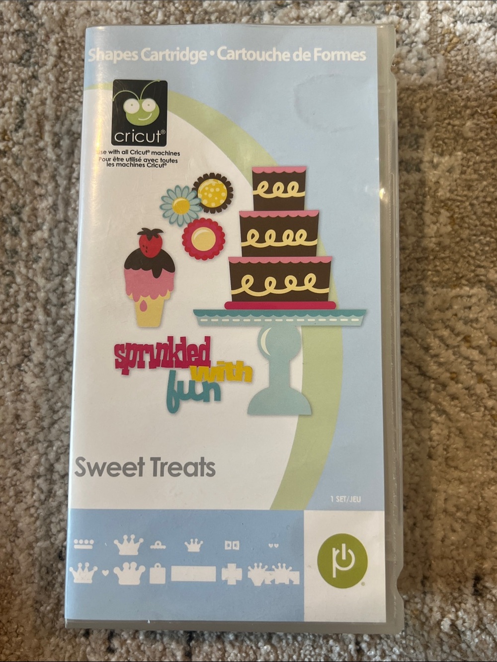 Cricut Sweet Treats Shapes Cartridge - Pink, Blue, Yellow, Black z91